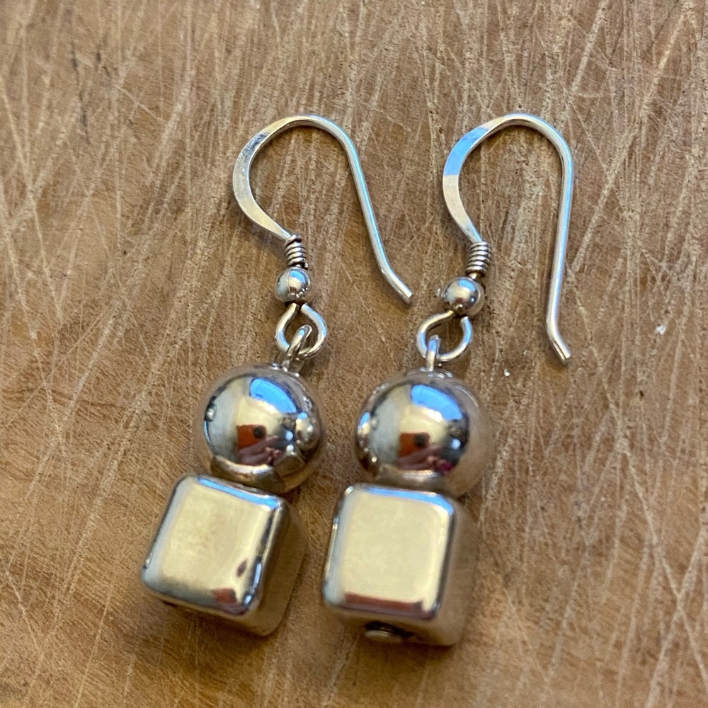 Cute Geometric 925 silver dangle earrings